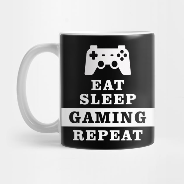 Eat Sleep Gaming Repeat - Funny Quote by DesignWood Atelier